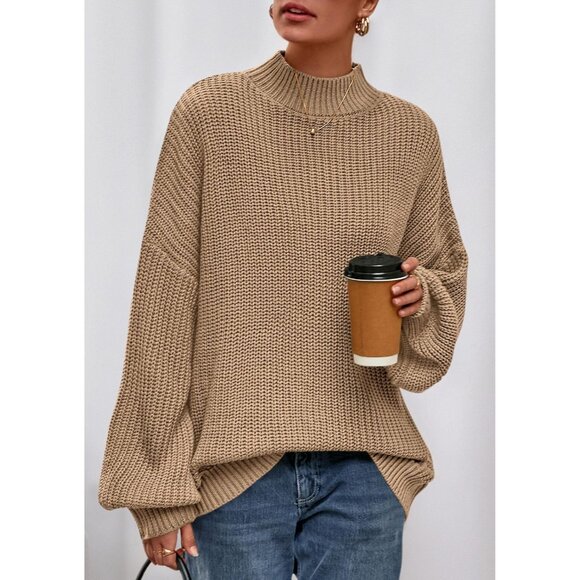 Oversized Chunky Knit Sweater Women Long Sleeve Turtleneck Casual Winter - Picture 6 of 8